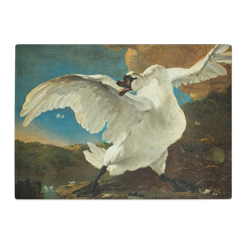 The Threatened Swan by Jan Asselijn Chopping Board, 0.4cm H x 28.5cm W x 39cm L