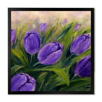 " Purple Tulips Bouquet " Painting Print
