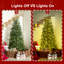 Arbre de Noël artificiel cyprès 6 pi, faux arbre avec 350 lumières DEL blanc chaud - Cèdre moderne mince et pré-éclairé avec support en métal robuste pour la décoration des Fêtes-131269766