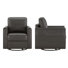 Chaise d'appoint pivotante en cuir véritable Weston (ensemble de 2)