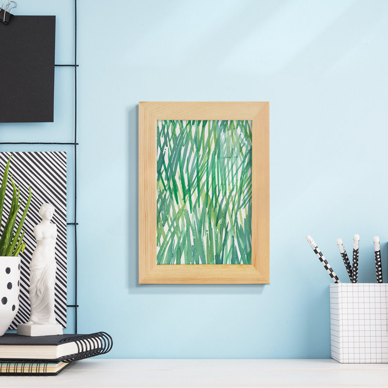 Just Grass I - imprimé, H 6 po x l 4 po x P 1 po, Papier encadré naturel
