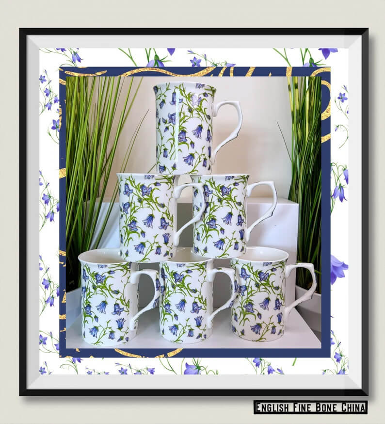 BLUEBELL English Flower Large Fine Bone China Tea Pot