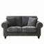 Canapé moderne gris 63 pouces avec accoudoirs arrondis, revêtement en chenille, pattes en bois et garniture cloutée, pieds solides, toucher velours doux 63 2