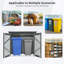 La poubelle contient 2 poubelles en métal pour le rangement des ordures, en acier inoxydable galvanisé, une remise pour la cour de jardin