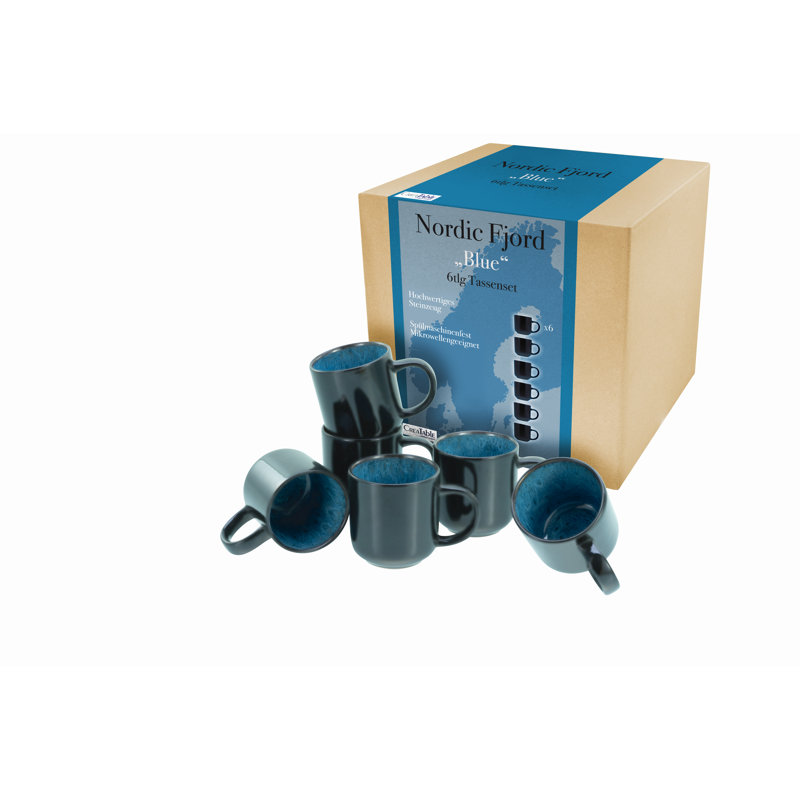 Creatable, 21552, Nordic Fjord Blue, Kaffeebecher Set 6-tlg