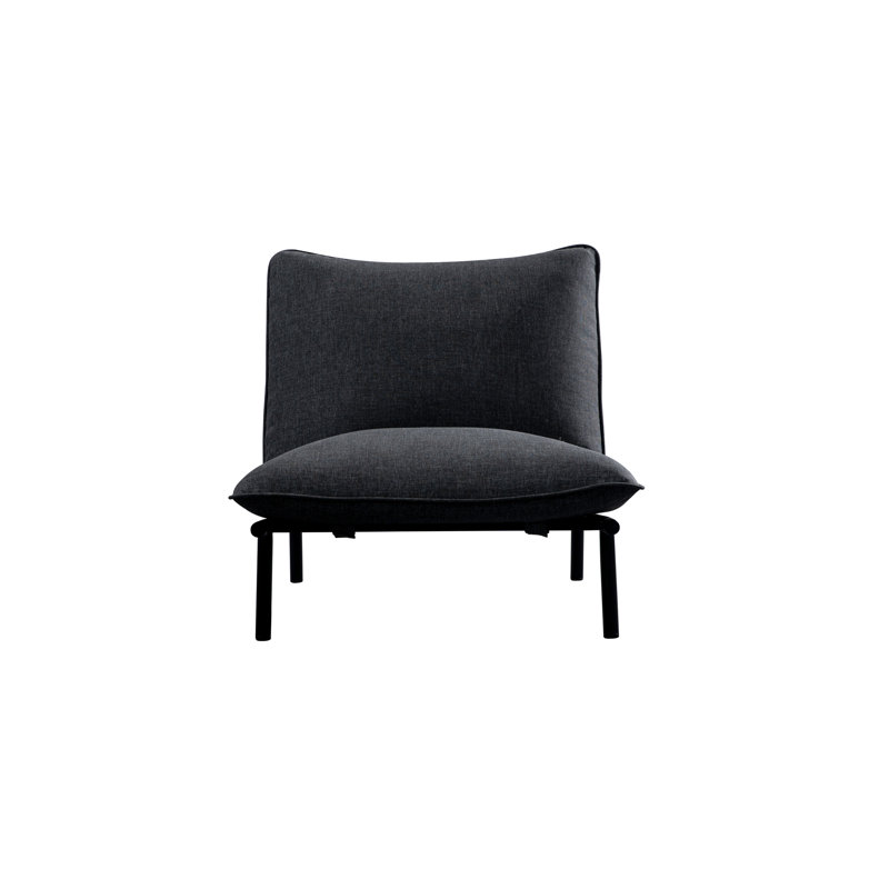 Fauteuil d'appoint Morgan gris anthracite moucheté, Noir