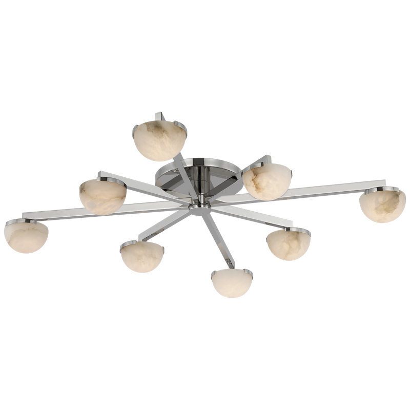 Pedra 8 - Light LED Flush Mount, Polished Nickel, 6" H x 36" W x 36" D
