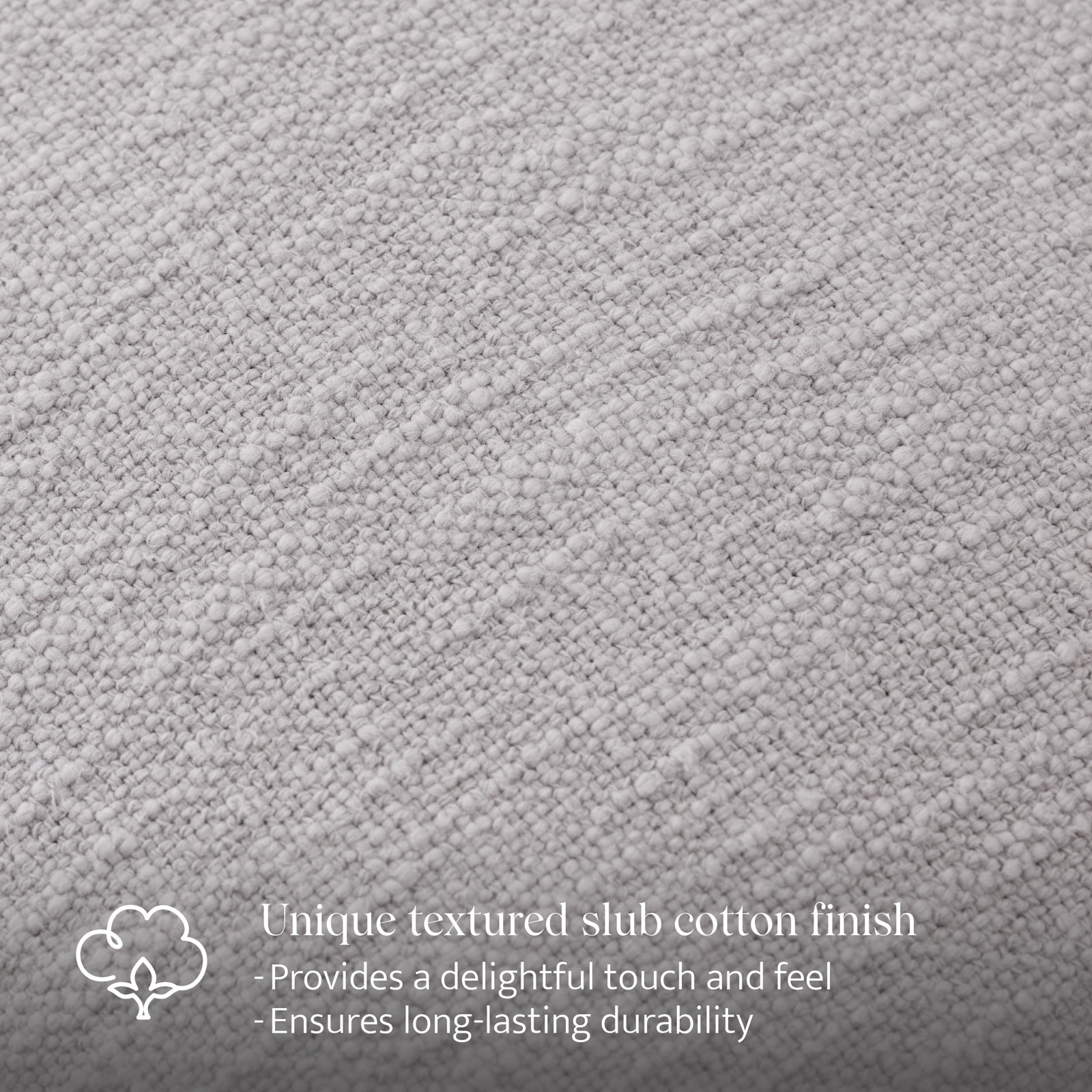 Double Stitch Scalloped Cotton Throw Pillow , Lunar Rock