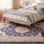 Tapis persan traditionnel audacieux en grès, couleur marine, ivoire, or, vert et rose, lavable à la machine, antidérapant, à poils courts, adapté à l'intérieur et à l'extérieur, idéal pour le salon, la chambre, la salle à manger, l'entrée, le couloir ou le bureau.-1576534570