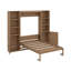 Grand lit escamotable avec tablettes et armoires