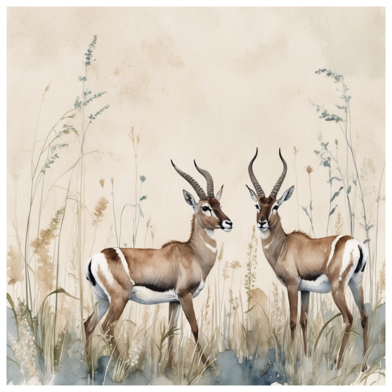 Rideaux de douche deux gazelles, L 70 po x H 93 po