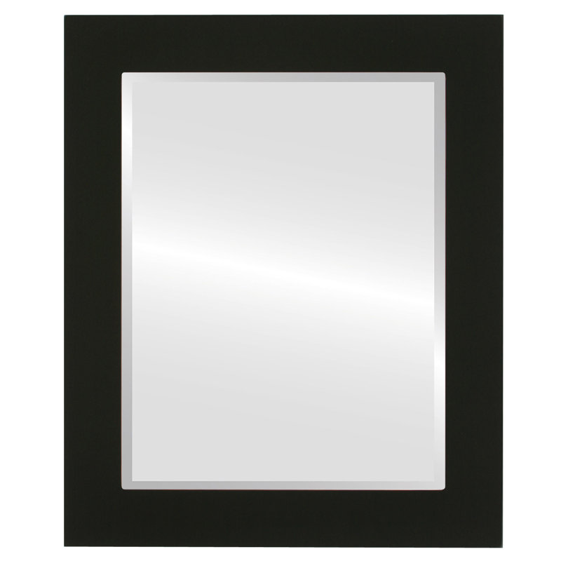 Rubino Rectangle Mirror, 33" H x 23" W, Matte Black