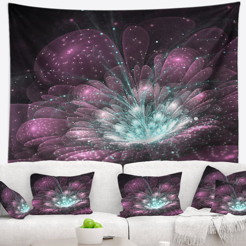 Tapisserie fleur fractale, H 50 po x l 60 po