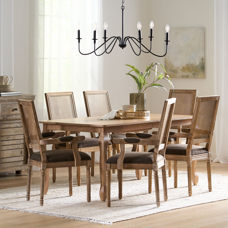 Story 6 - Person Four Leg Dining Set, Gray, Light Gray/Gray