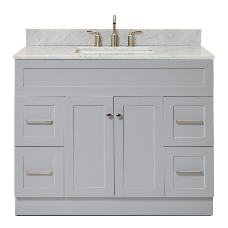 Ensemble de meuble-lavabo simple 43 po Partham, gris