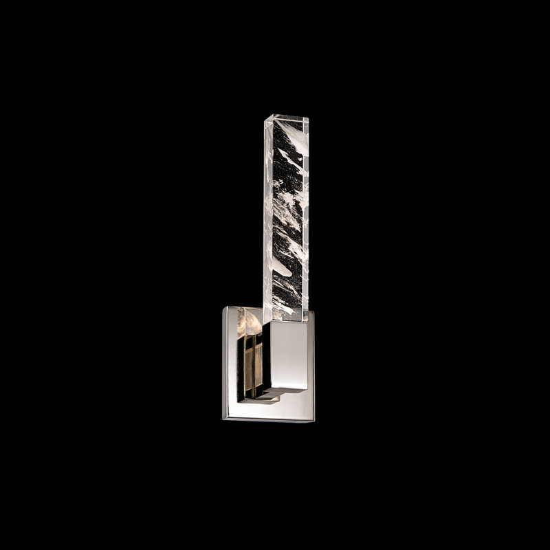 Baton 1 Light Crystal LED Wall Sconce, Polished Nickel