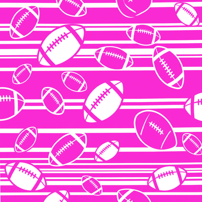 Rideaux de douche Football, L 70 po x H 84 po, Moyen rose blanc