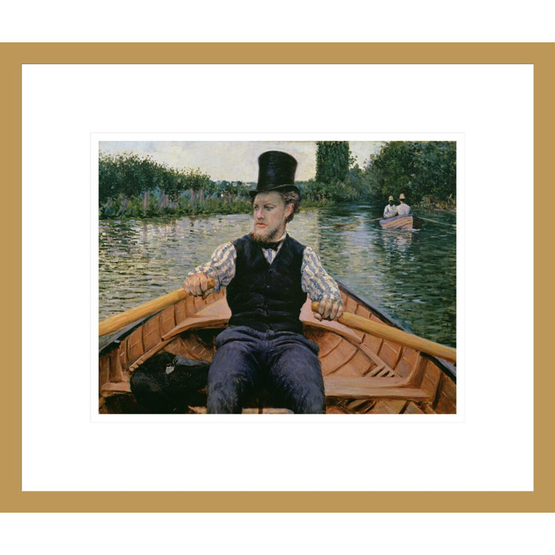 A Boating Party (Partie de bateau) par Gustave Caillebotte - Estampe numérique encadrée, H 13,75 po x l 16,22 po