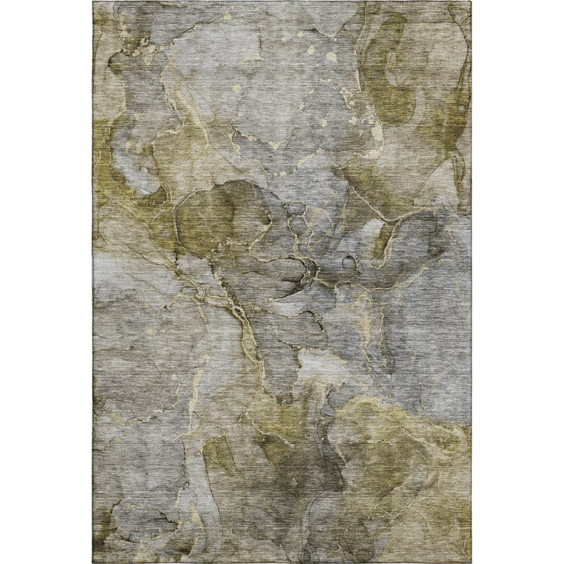 Premium Machine Washable Prisco Taupe Rug, Rectangle 9' x 12'