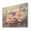 Beige, roses roses, Burgeon I - champ de fleurs, art mural sur bois de pin naturel-101404684