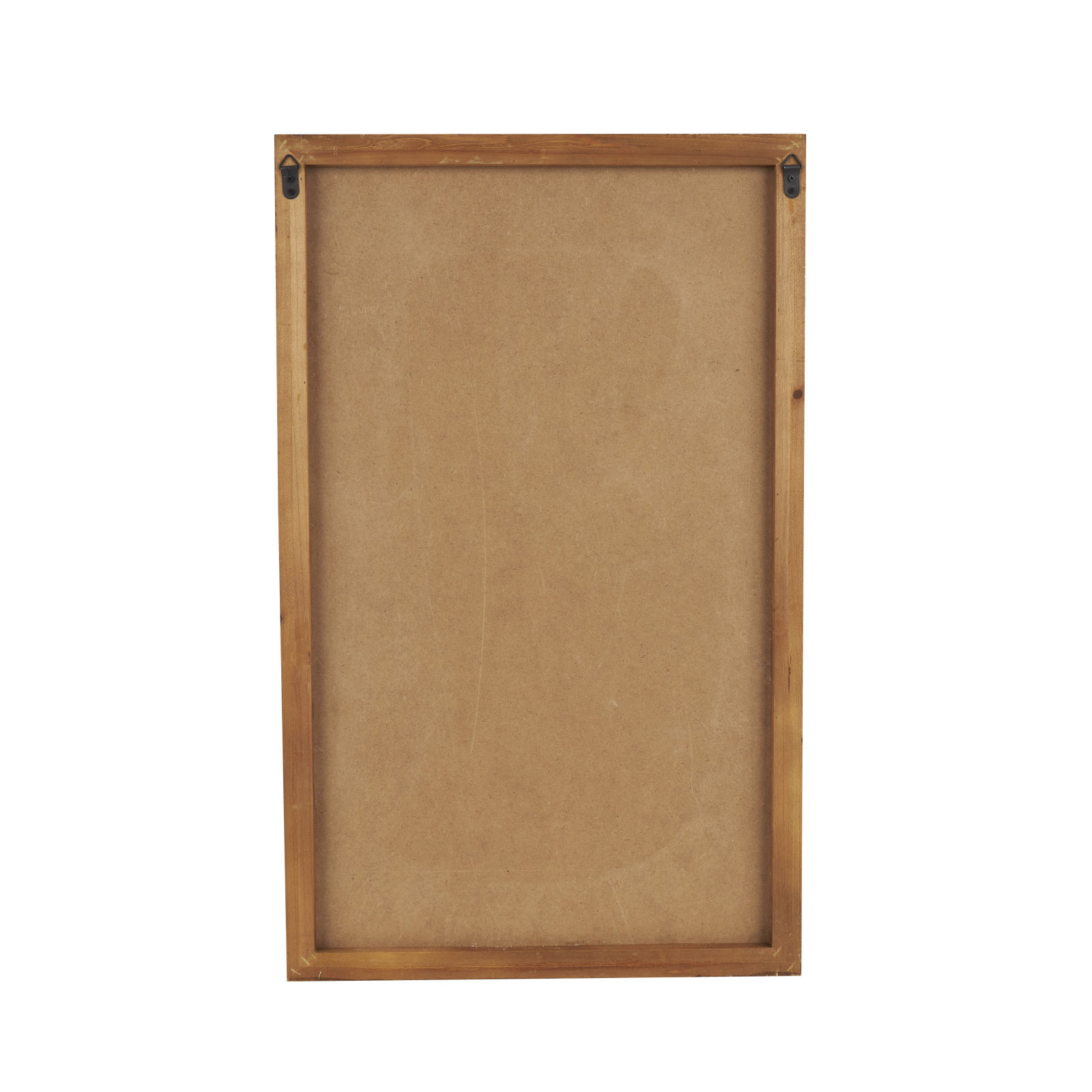 Wood Textured Dimensional Shape Geometric Home Wall Decor with Brown Wooden Frame