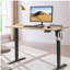 Bureau électrique debout, bureau à hauteur ajustable, bureau assis-debout 24 po x 48 po, plateau en acajou / bois naturel-1145626407