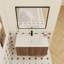 Meuble-lavabo mural de 30 po avec lavabo en céramique et portes à fermeture en douceur-129865310