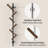 Vertical Wall-Mounted Coat And Hat Rack with Adjustable Solid Wood Hooks