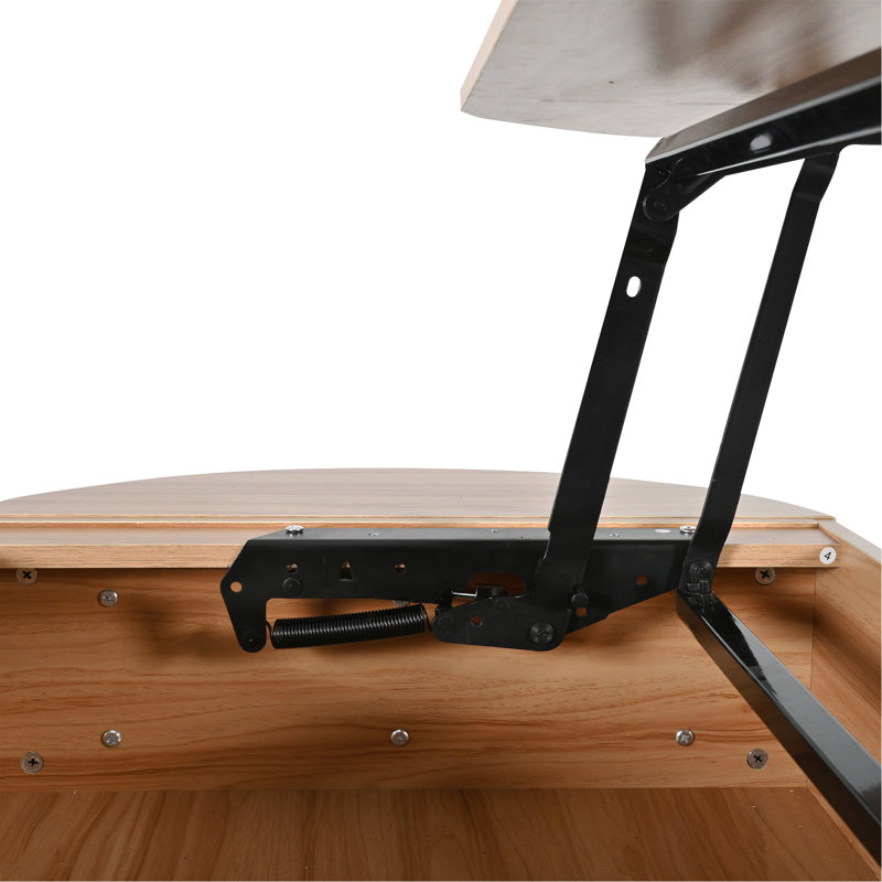 Table basse à plateau relevable de 47,2 po avec compartiment caché, table centrale en bois partiellement assemblée, plateau de table ovale moderne pour le salon
