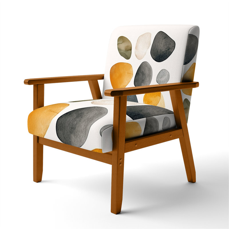 Chaise rembourrée Spiritual Stone - Chaise d'appoint en forme de pierre, Brown Square Arms