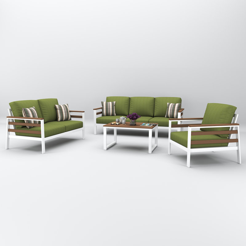 Townsend 6-Person Sunbrella® Patio Seating Group, Spectrum Cilantro, Brown