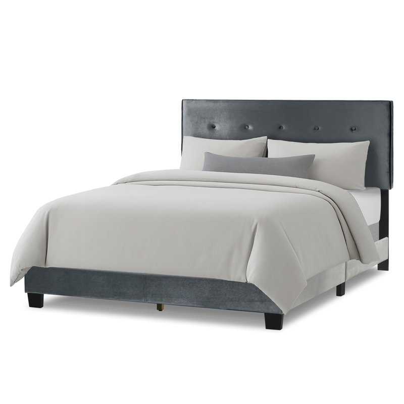 Thessing Upholstered Standard Bed, Silver Gray