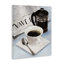 Art mural sur toile café et journal, design par Carol Robinson