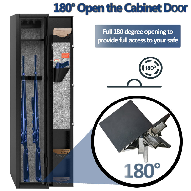 Kaer Black Steel Dual Lock Gun Safe with Shelves