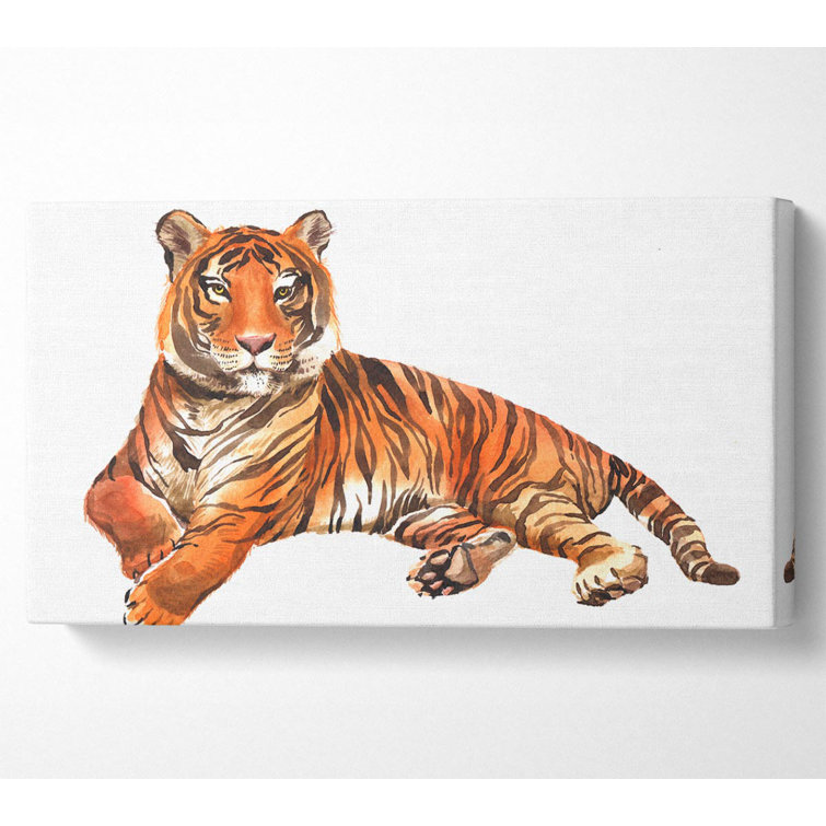 Tiger Laying Down - Wrapped Canvas Print