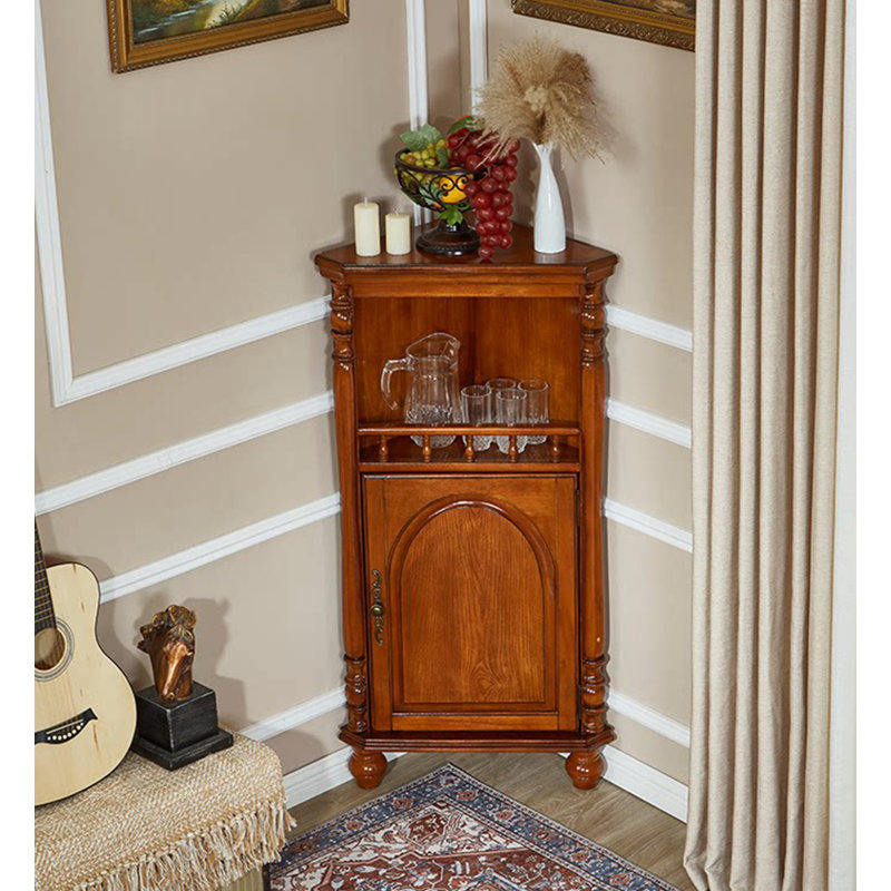 17.52 " L Solid Wood Bar Cabinet, Cerisier