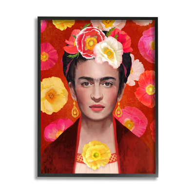 Motif floral de coquelicots audacieux Frida Kahlo