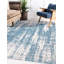 Tapis unique en viscose 8 pi x 10 pi turquoise New Age