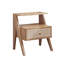 Mina Rattan 1 Drawer Wooden Bedside Cabinet - Natural Effect