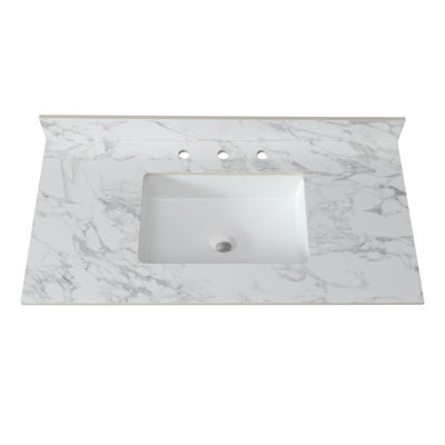 Lavabo encastré rectangulaire en céramique