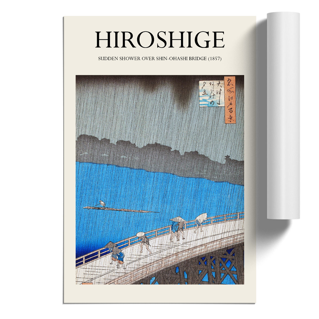 Downpour at Ohashi Bridge Print by Utagawa Hiroshige - Frameless Print