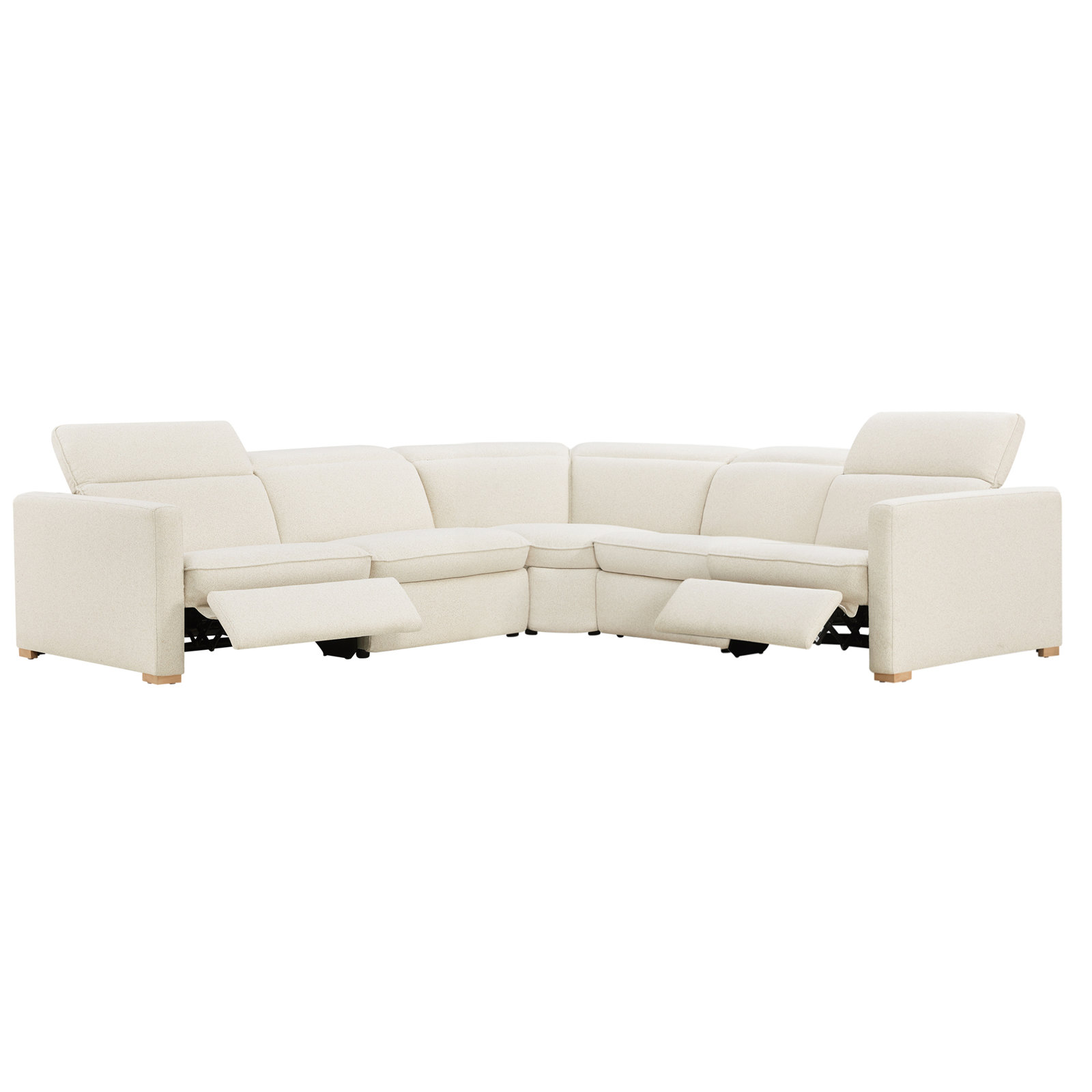 Upholstered Power Reclining Modular Sectional, Lena Linen Performance Weave