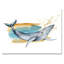 Baleine bleue sur fond blanc - Peinture sur toile-67230056-67230064
