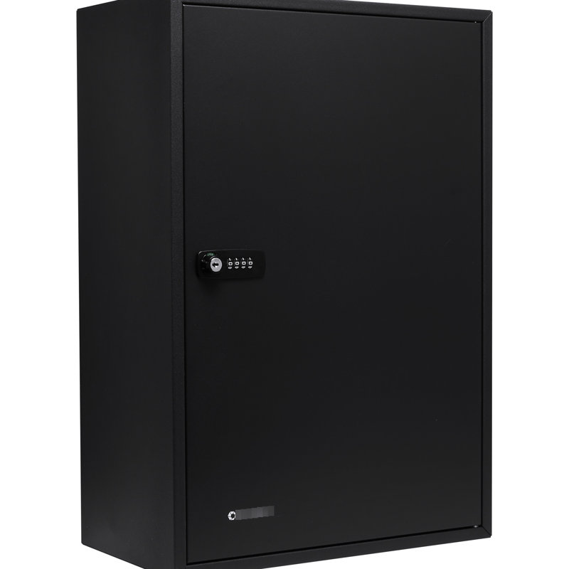 Armoire à clés murale avec 300 clés et étiquettes d'identification colorées - acier noir, réglable, serrure à combinaison, clé de rangement en acier, serrure, pour