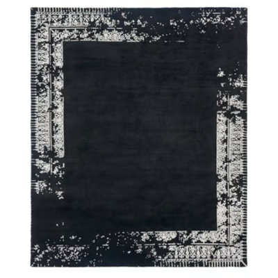 Tapis touffeté à motif abstrait en viscose tissé à la machine