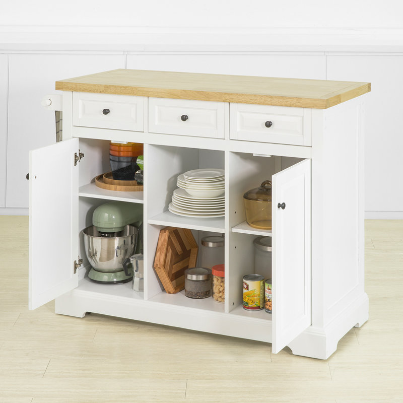 Pulver Solid Wood Top Kitchen Cart