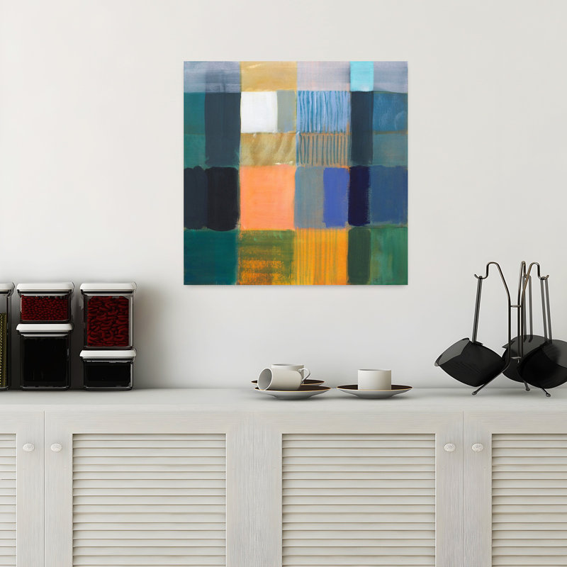 Jamaïque, art contemporain abstrait, H 18 po x l 18 po