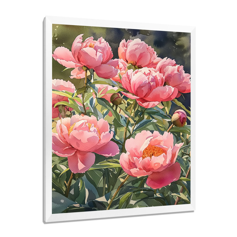 Barling - impressions sur toile florales, H 40 po x l 30 po, Reproduction encadrée d'une seule photo, Blanc