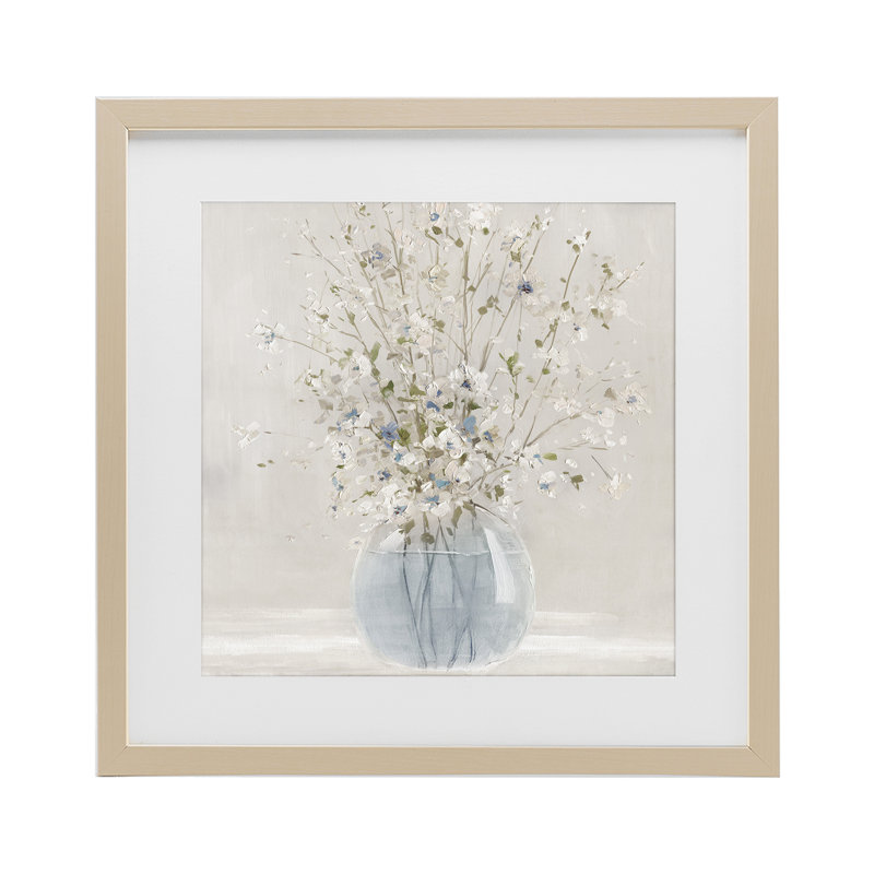 Serene Glass Vase, H 13 po x l 13 po, Récolte de pin sous cadre en verre