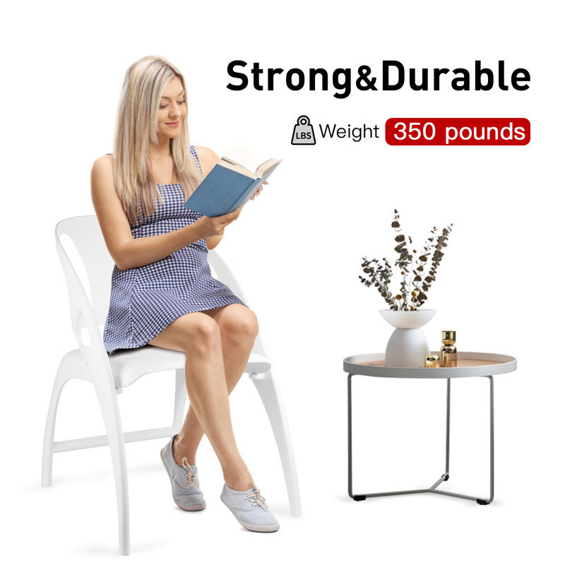 White Heavy Duty Folding Dining Chairs with Handle, Set of 2